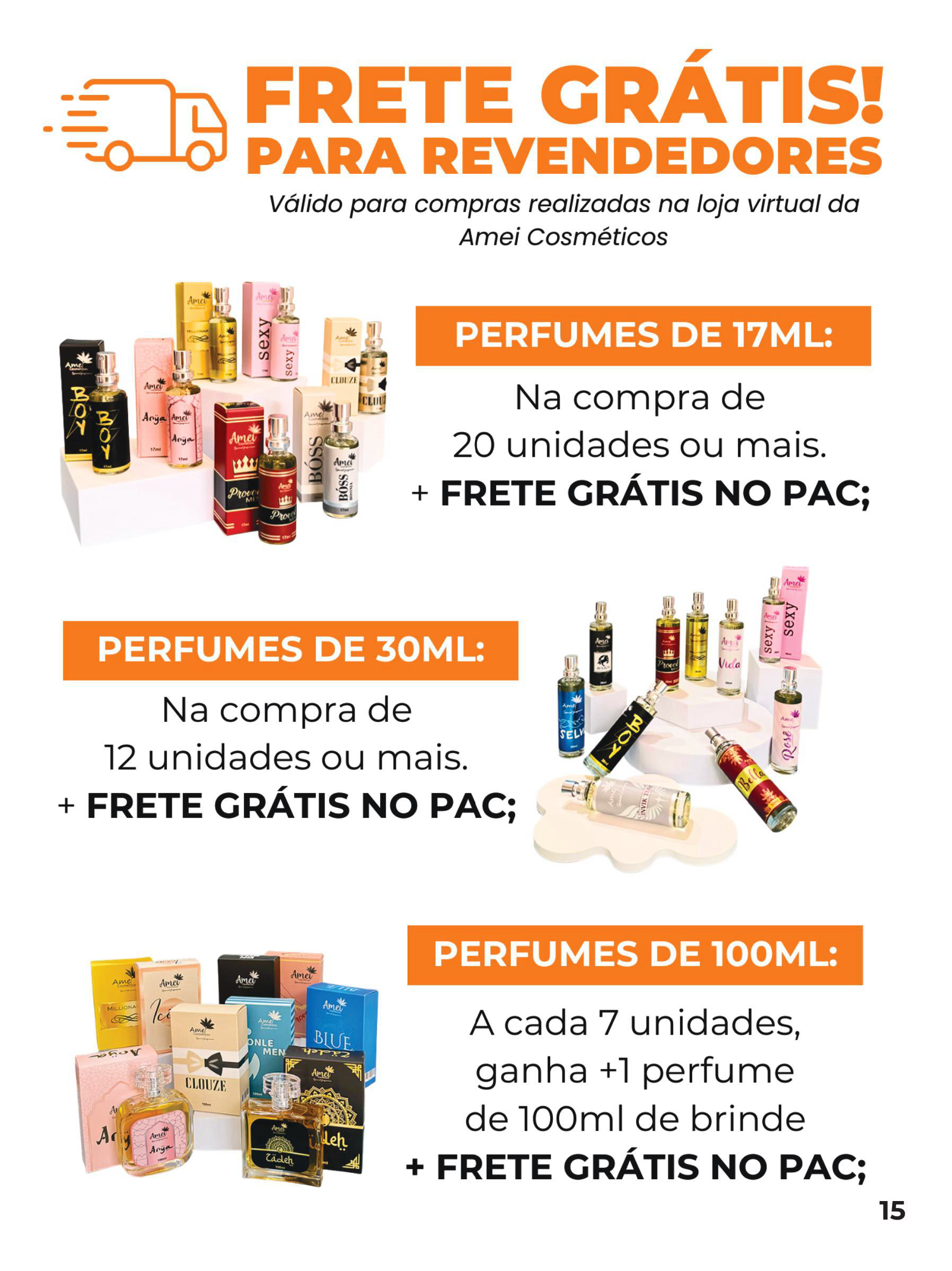 Kits com Frete Grátis para Revendedores da Amei Cosméticos