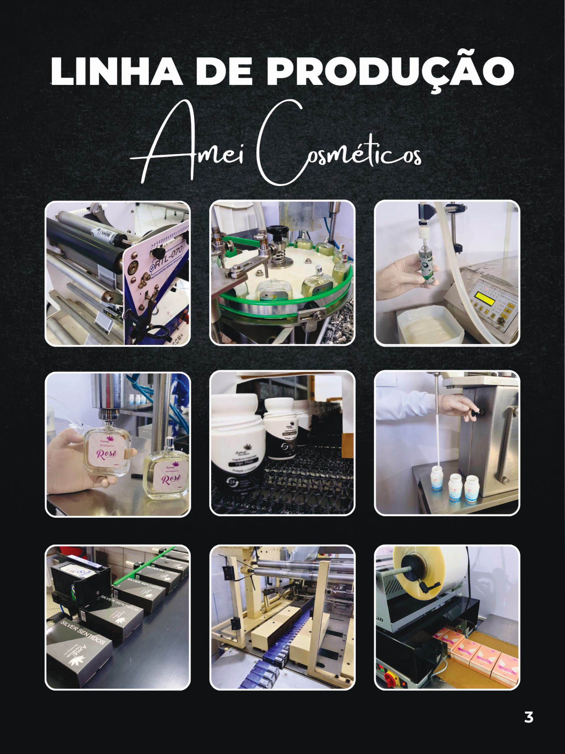 Linha de Produção Amei Cosméticos - Máquinas de Envazar e Embalar